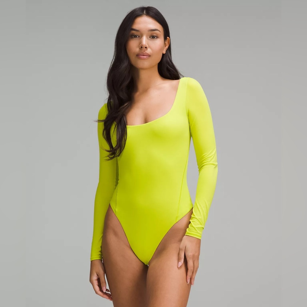 Wundermost Ultra-Soft Nulu Square-Neck Long-Sleeve Bodysuit